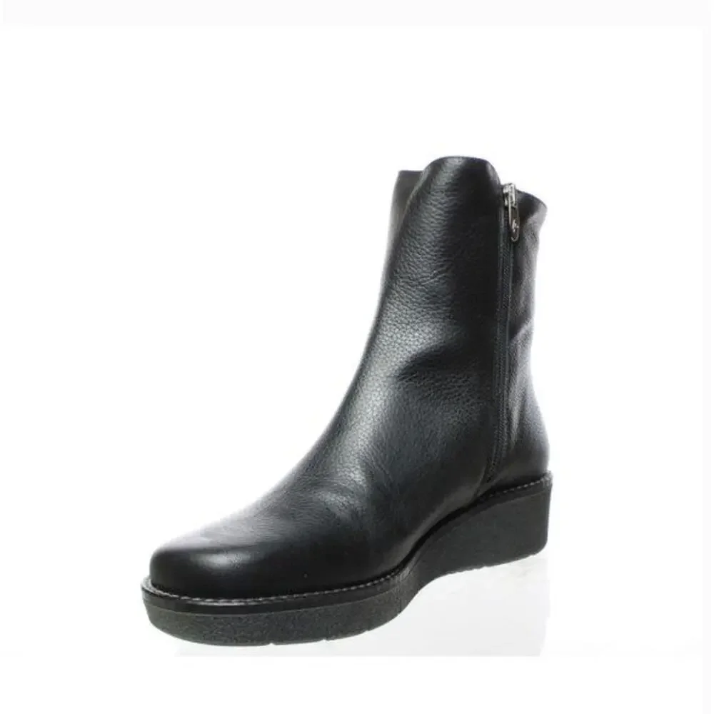 Toni Pons Wedge Leather Boots 38 7.5 Black NWT Ankle Mid Calf Booties Comfort